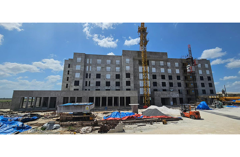 Works are progressing on the 150-room Courtyard by Marriott Hotel near the Cheddi Jagan International Airport at Timehri (photos sourced from President Ali’s official Facebook page)