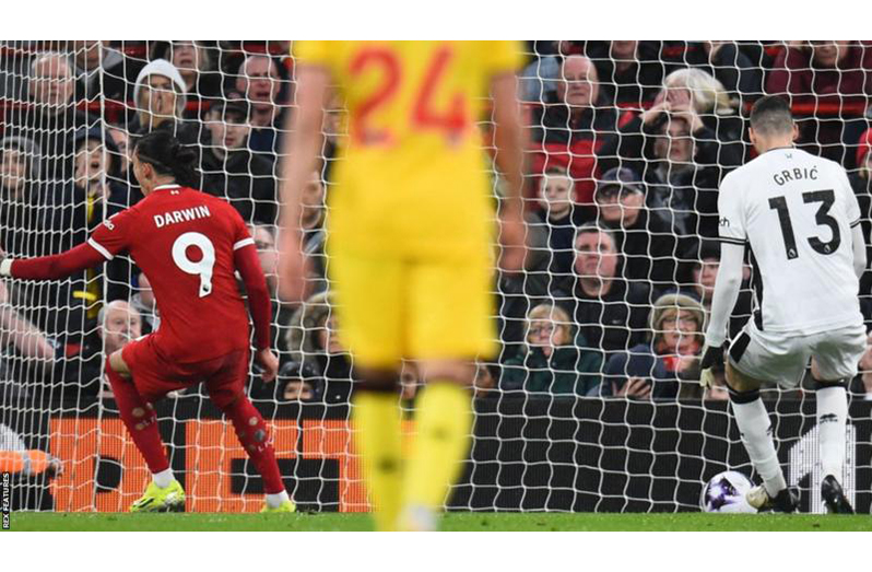 Darwin Nunez's goal for Liverpool was his 18th in all competitions for the Reds this season