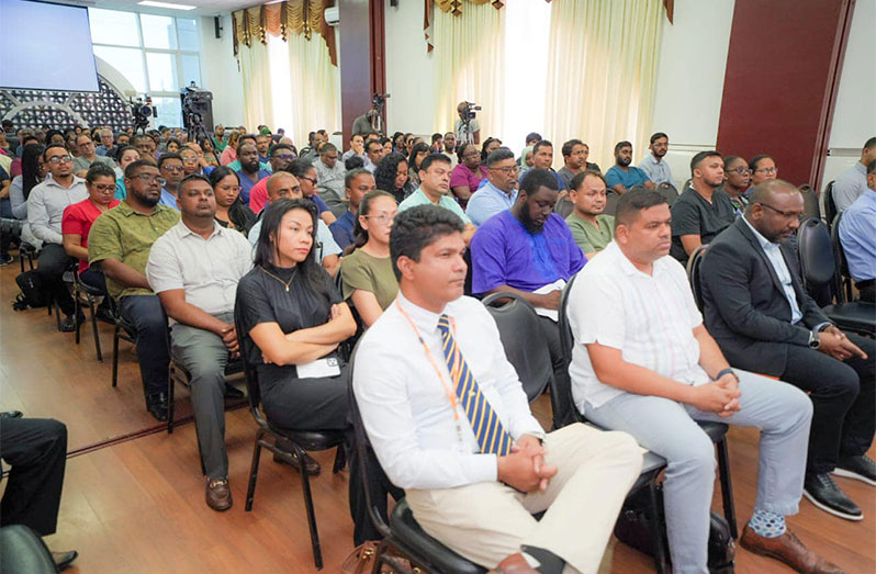 Healthcare workers during a recent meeting with President Dr. Irfaan Ali at the Arthur Chung Conference Centre