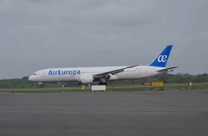 The AirEuropa flight from Peru en route to Spain