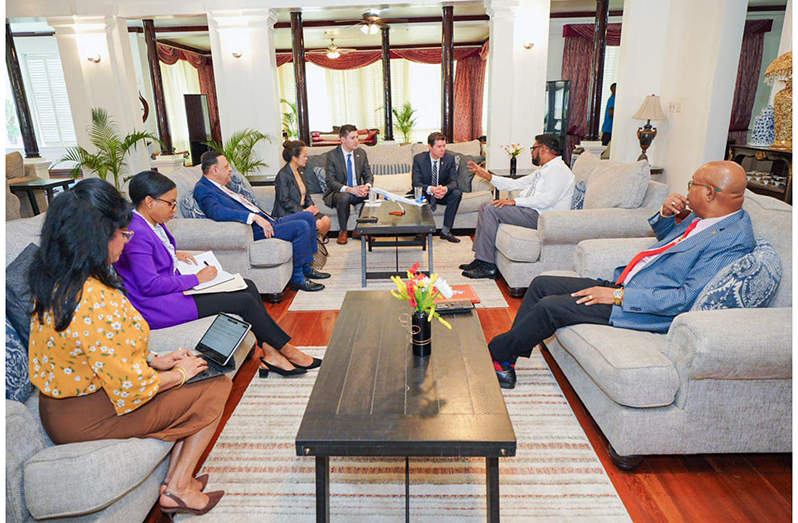 President Dr Irfaan Ali, on Tuesday, met with executives from United Airlines which commenced operations between Georgetown and Houston, Texas, USA, on Monday