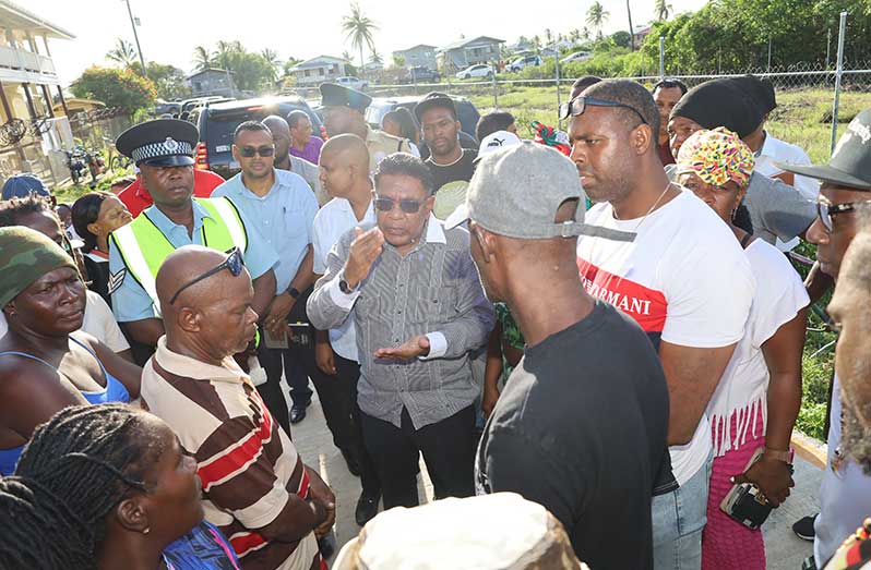 Agriculture Minister Zulfikar Mustapha while engaging farmers following the meeting in Buxton