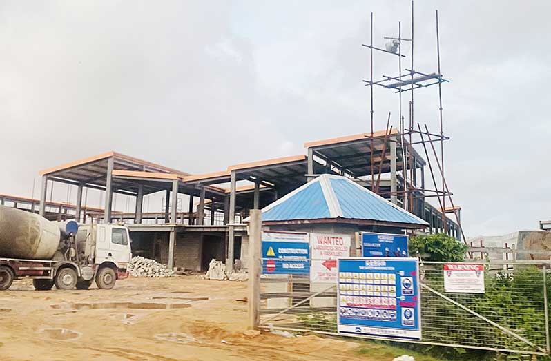 The new regional hospital that is being constructed at Lima, Region Two (Indrawattie Natram photo)