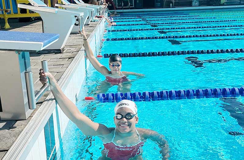 Aleka Persaud in the Olympic pool in Paris