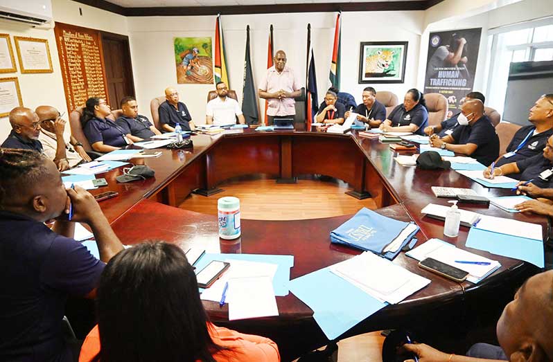 Minister of Home Affairs, Robeson Benn addressing CPG liaison officers at the opening ceremony