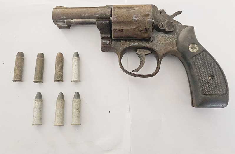 The seized firearm and ammunition