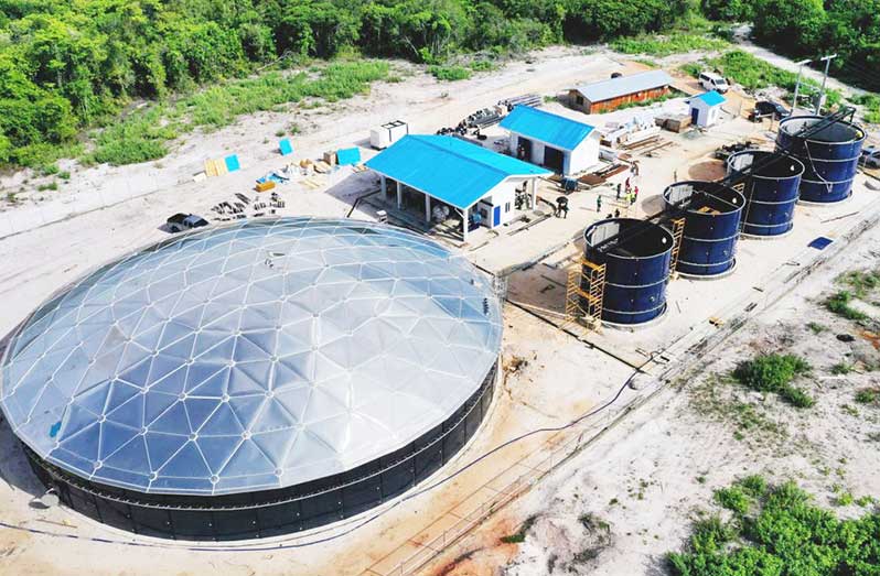 An aerial view of the Onderneeming water treatment plant