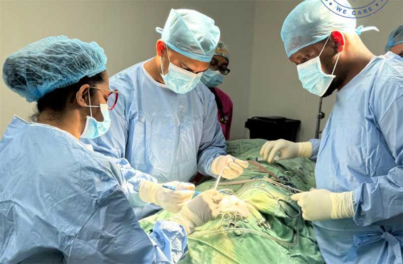 Chief Neurosurgeon, Dr. Amarnauth Dukhi, successfully conducted two life-saving surgeries, receiving invaluable assistance from his dedicated neurosurgery team, nurses, ICU, HDU, and Paediatrics Unit (GPHC photo)