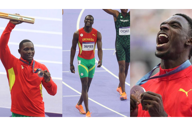 (From left) Anderson Peters, Kirani James, and Lindon Victor