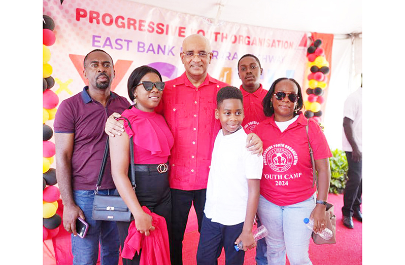 General Secretary of the PPP/C, Dr. Bharrat Jagdeo and some PYO members