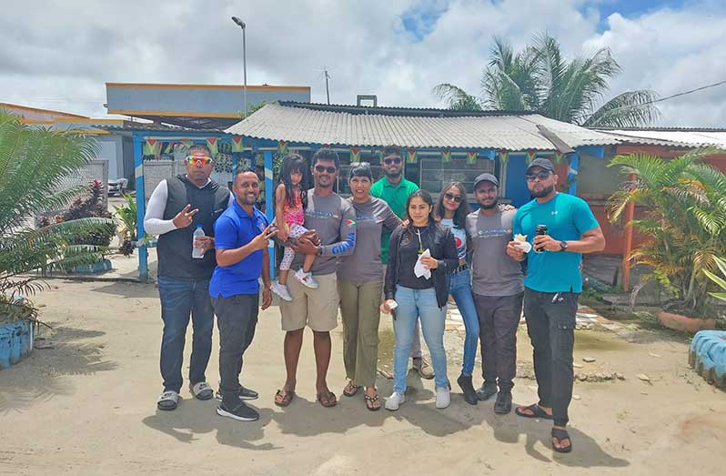 From left: ProArchers Guyana representatives Ricky Ross, Dwain Albert, Anand Mangra, Narda Mohamed-Mangra, Shafeek Hiraman (at the back)) Ayeisha Khan, Christal Ramsaywack, Sohail Singh and Vishal Manbode at Nature’s Tranquil Escape and Farm