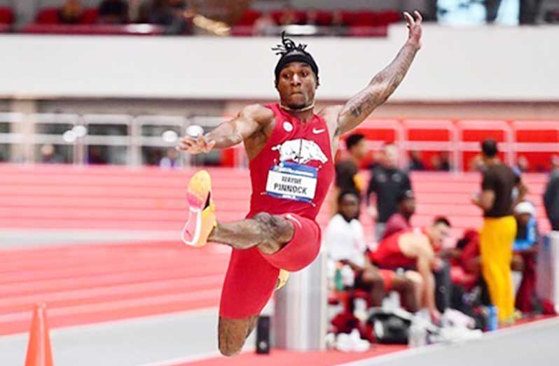 Jamaica’s Wayne Pinnock won gold in the men’s long jump at the Zurich Diamond League