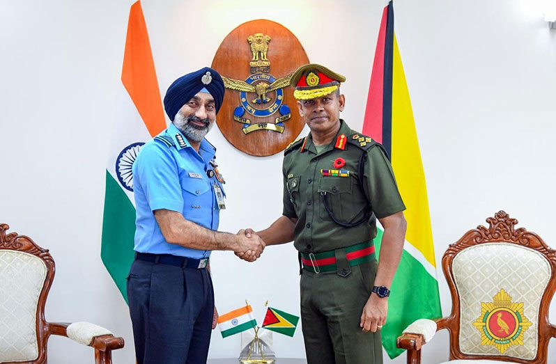 Brigadier Khan during his meet with Chief of the Air Staff, Air Chief Marshal Amar Preet Singh