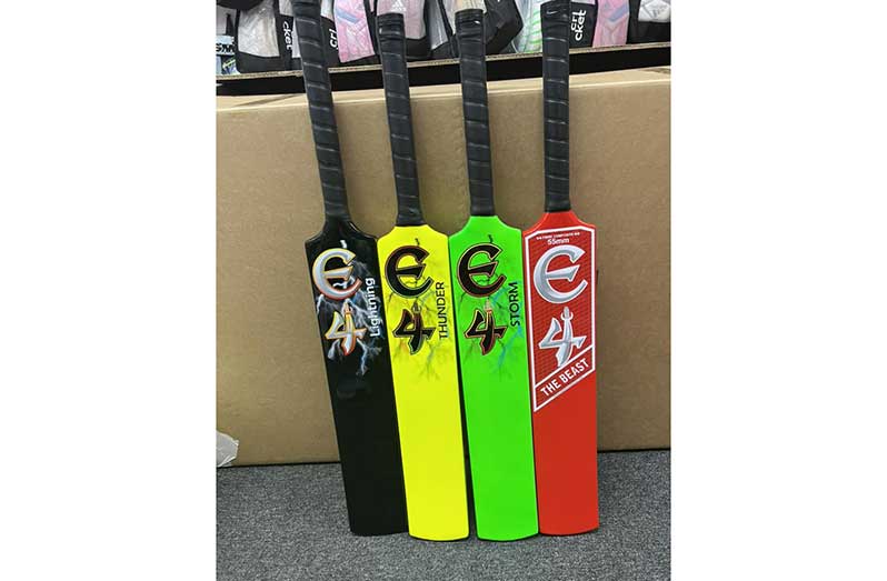 Some E4-branded bats from Cricket Zone USA