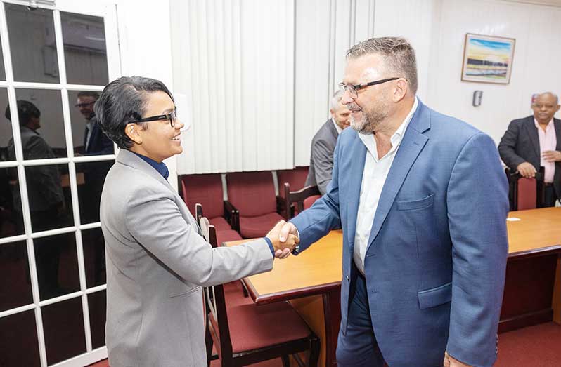 Susan Rodrigues, Minister within the Ministry of Housing and Water, welcomed H.E. Sébastien Sigouin, High Commissioner of Canada to Guyana