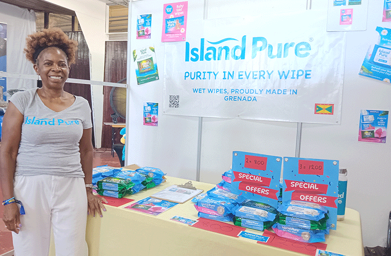 Elo Akin at her booth at Guyexpo 2024