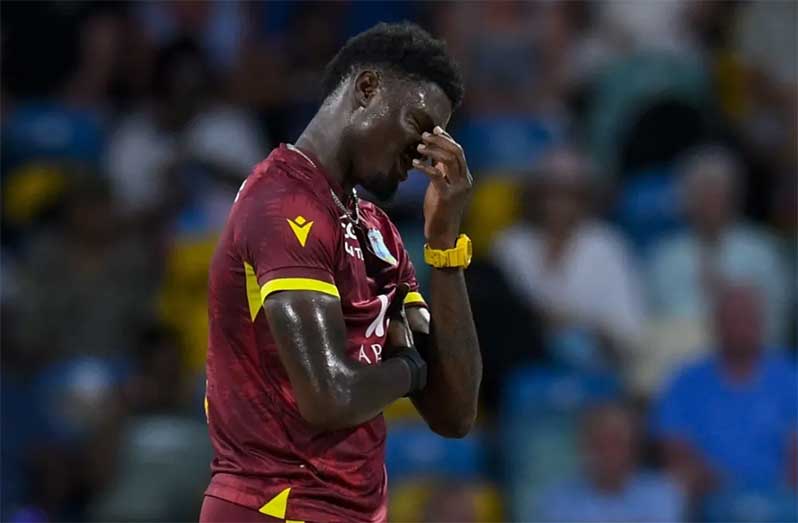 Alzarri Joseph was unhappy a few times during the third ODI  •  AFP/Getty Images