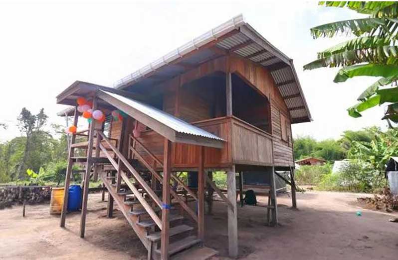 One of the elevated timber houses