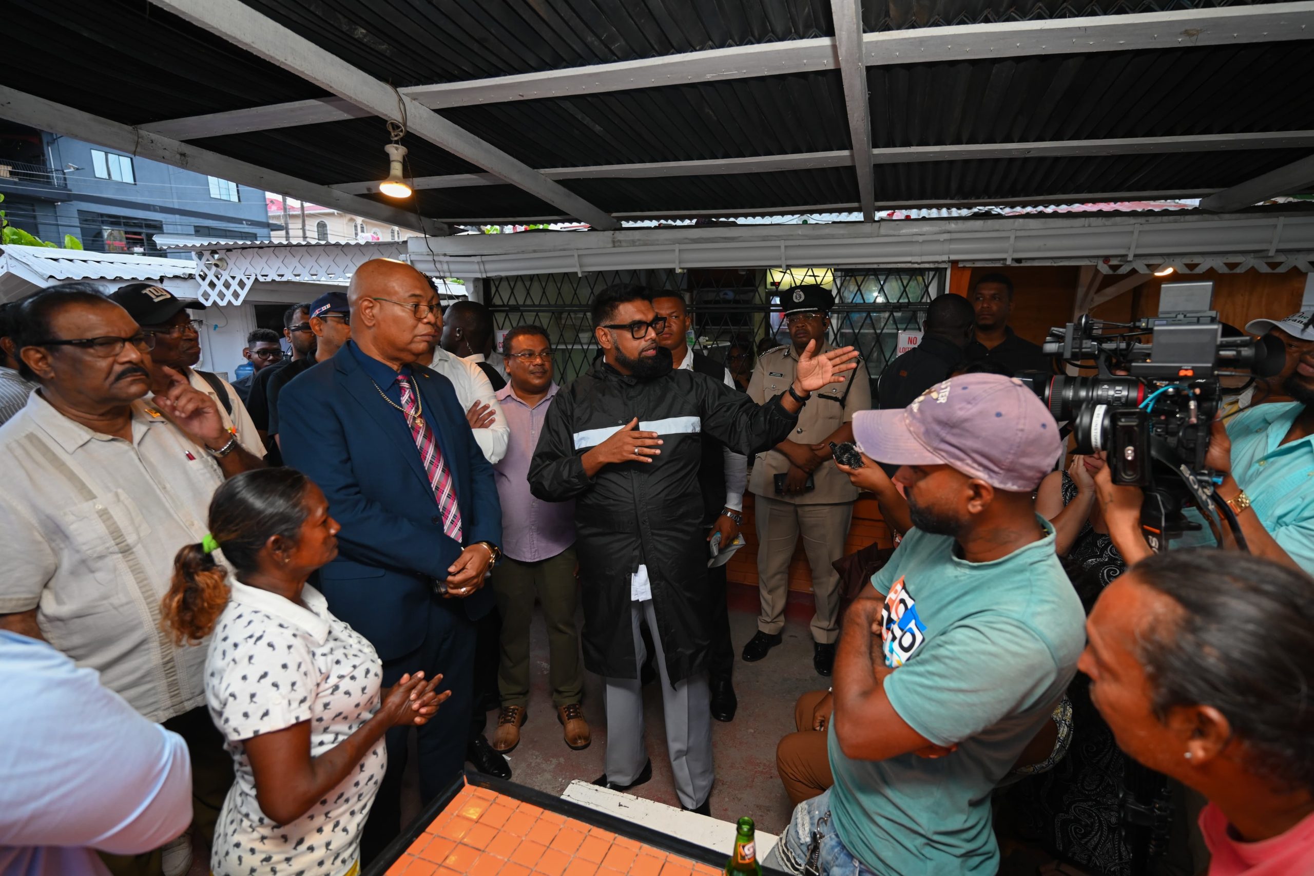 President Dr. Irfaan Ali visited Campbellville on Thursday where he listened to the concerns of persons living in Seaforth Street and along Campbell Avenue