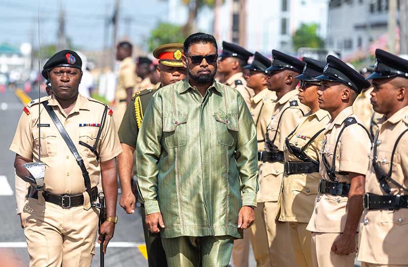 President Dr. Irfaan Ali during the opening ceremony of the Annual officer’s conference on Wednesday (Delano Williams photos)