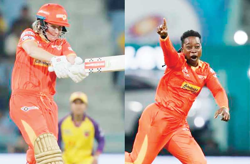 At left: Beth Mooney hit 96 not out, Deandra Dootin 3-14