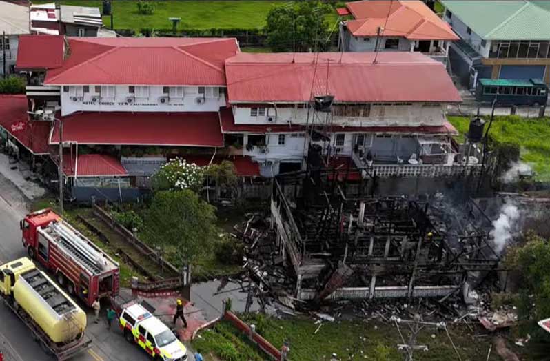 The aftermath of the fire (Photo: Action News Guyana/Facebook)