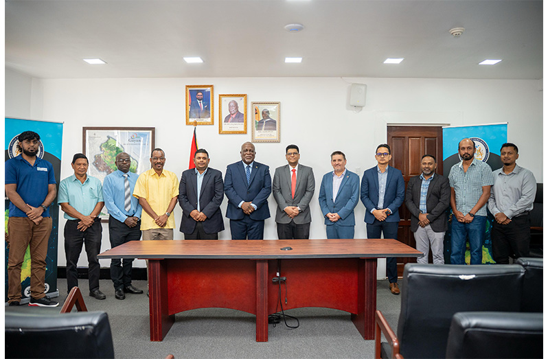 Prime Minister, Brigadier (Ret’d) Mark Phillips and National ICT Adviser Darryl Akeung (at centre), along with the team at the launch on Friday