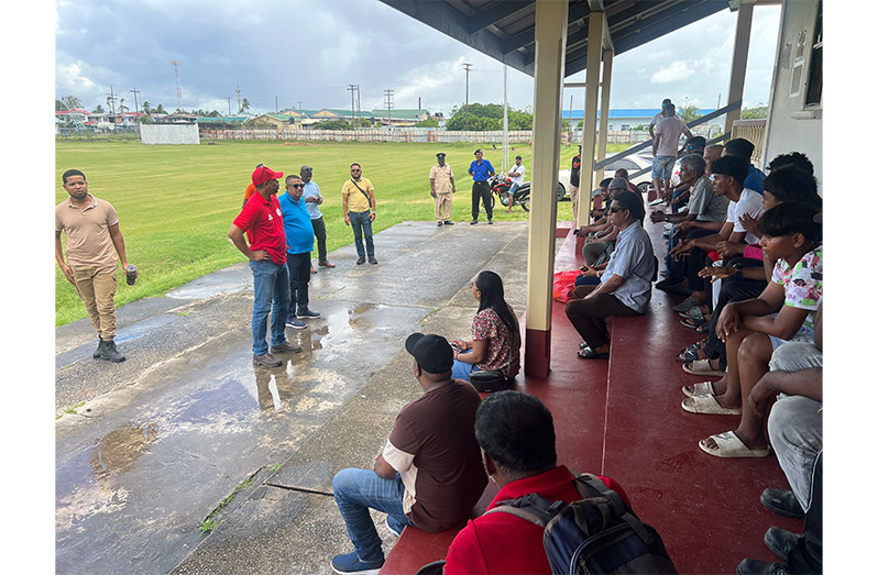 Minister of Culture, Youth and Sport, Charles Ramson Jr. meeting with residents at the Skeldon Back Centre Ground