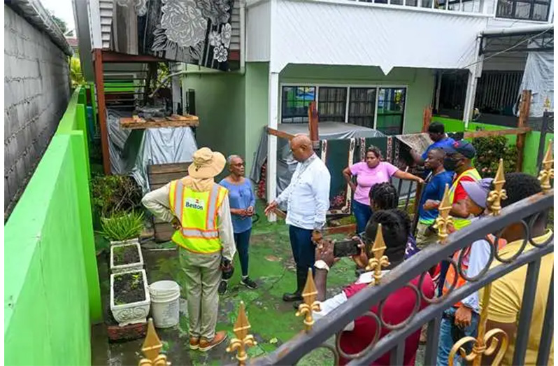 Minister of Public Works, Bishop Juan Edghill, led a site inspection to assess progress and address concerns from affected residents