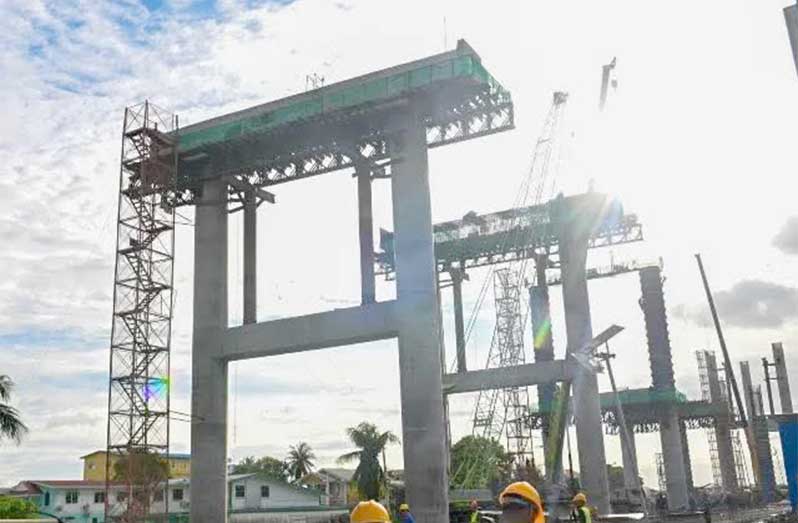 Construction of the new Demerara Harbour Bridge is progressing