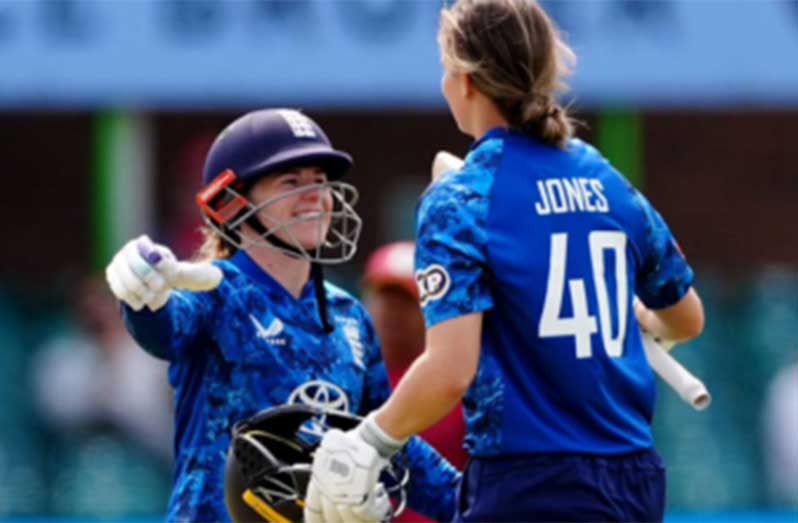 Tammy Beaumont (left) and Amy Jones both scored centuries for the second consecutive match against the West Indies.