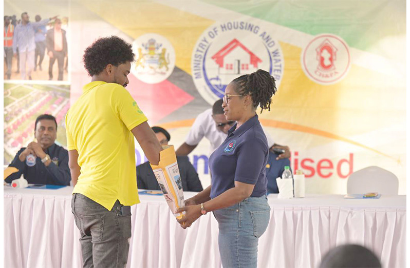 Approximately 1,000 families have moved closer to home ownership, following the allocation of house lots in Linden, Region 10, as part of the New Wismar Phase Two Housing Development
CHPA 3: Around 40 vouchers are expected to be distributed by the end of the activity in Linden