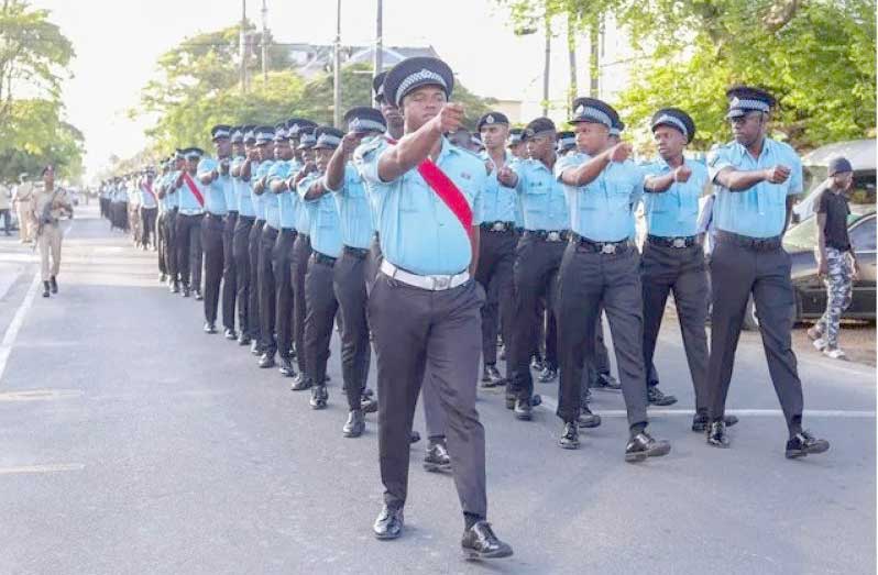 Member of the Guyana Police Force during a drill display