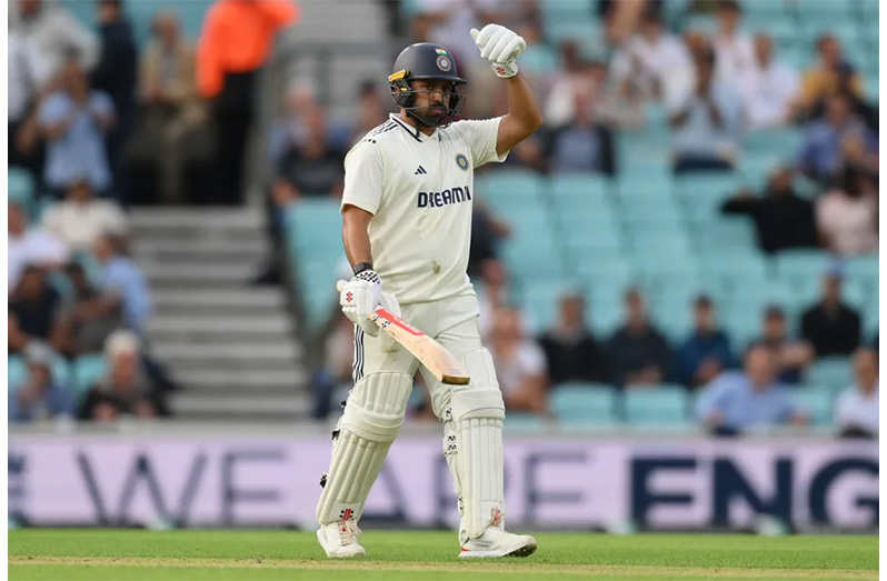 Karun Nair celebrates his fifty at The Oval•(Getty Images)