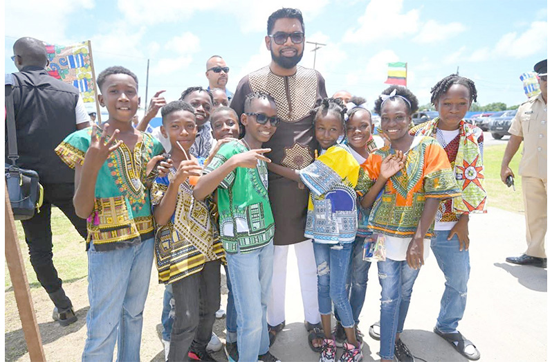 FLASHBACK : President Dr Irfaan Ali celebrating Emancipation Day in Berbice with the youths.