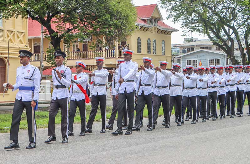 Police ranks lined up to participate in the 2020 elections