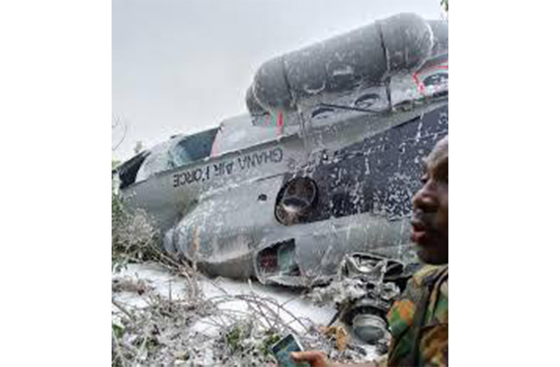 The scene following the horrific helicopter crash