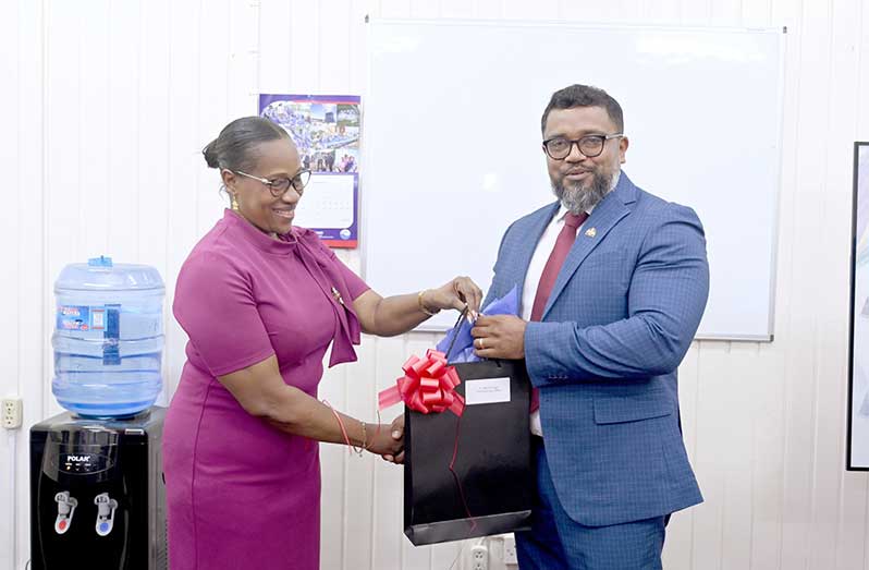 Dr. Martin Pertab was welcomed to the post with a presentation of a special token from Director of Operations, Mrs. Denise King-Tudor, along with other senior officials of the agency