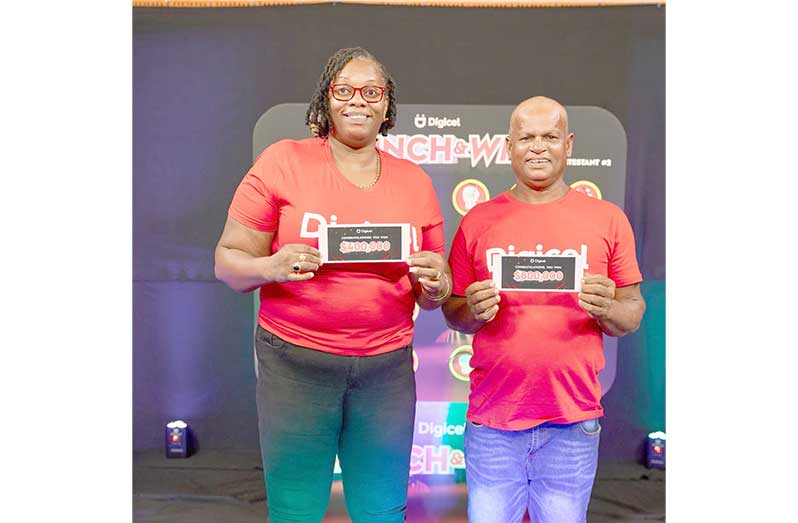 Weeks 1 & 2 winners, Dolly Benn and Sunil Bacchus