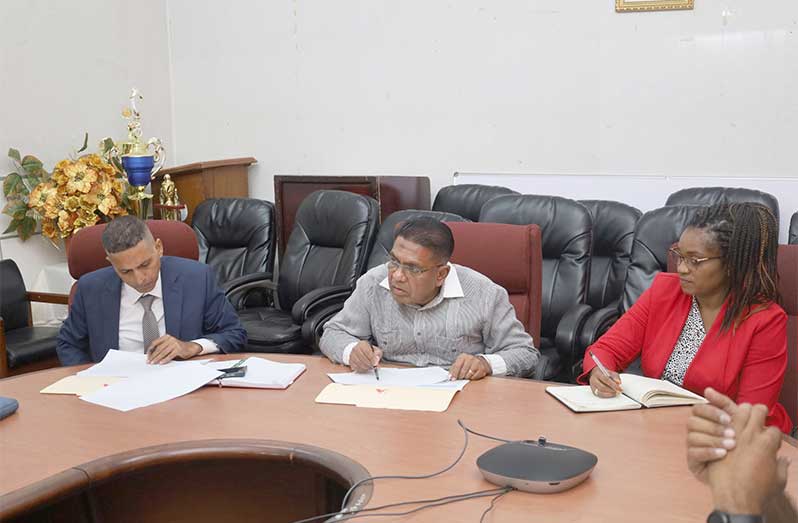 On Tuesday, Agriculture Minister, Zulfikar Mustapha and newly appointed Minister within the Ministry of Agriculture, Vikash Ramkissoon, met with Heads of Departments to assess the progress of ongoing Ministry projects