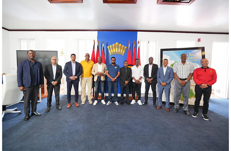 President Dr. Irfaan Ali (centre) along with other stakeholders at State House