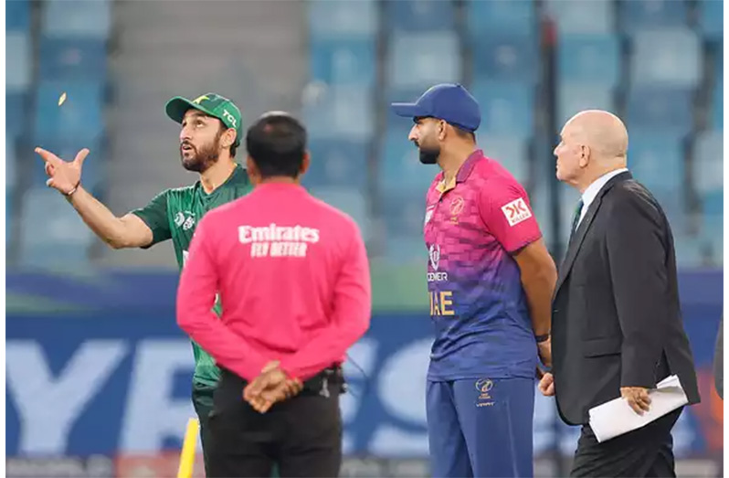 Pakistan's match against the UAE was delayed by an hour.