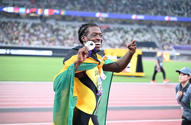 Jamaica’s Tajay Gayle captured the silver medal with a season’s best leap of 8.34m on Wednesday at the World Athletics Championships