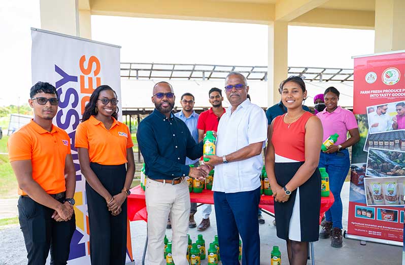 Sean Paul, Marketing & Promotions Clerk III, Massy Stores; Chrystel Taylor, Marketing & Promotions Coordinator, Massy Stores; Christpen Bobb-Semple, Assistant Vice President, Massy Group; Jagnarine Singh, CEO of Narei & Teesha Mangra, CEO of Agricultural Innovation & Entrepreneurship Programme