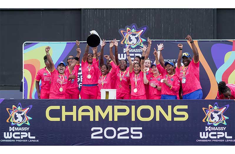 Champions  Barbados Royals celebrate their title win (Yohan Savory photo)