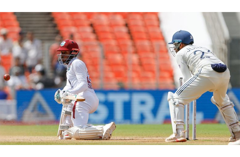 Alick Athanaze topscored for the West Indies with 38 in the opening Test against India. (Photo courtesy CWI Media)