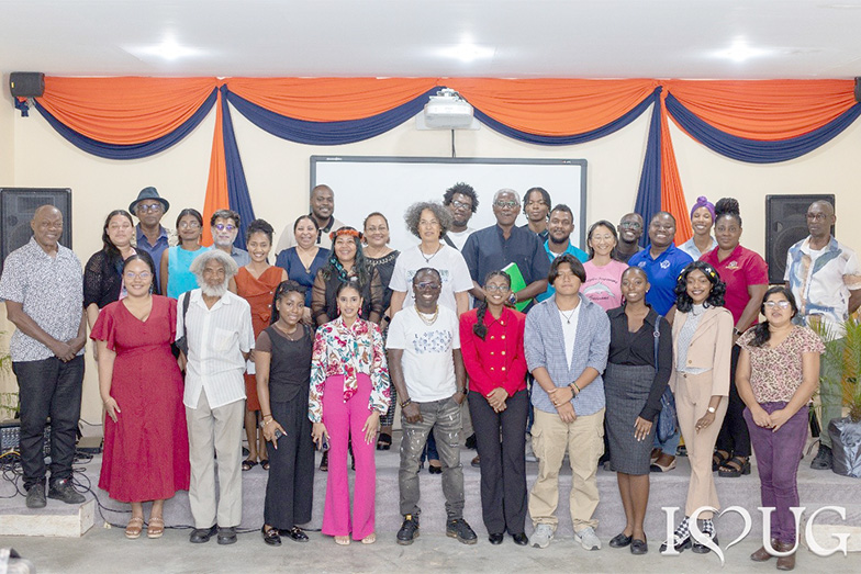 University of Guyana delegation, conference hosts, and attendees pose for a group photo at the inaugural Guianame Conference and Expo