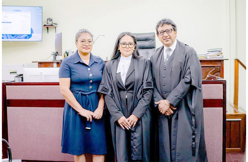 From Left: Minister of Amerindian Affairs on Monday Sarah Browne-Shadeek, attorney-at-law Daniella Manwella Fredericks and Attorney General Anil Nandalall, SC