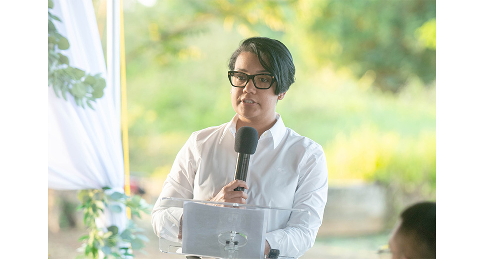 Minister of Tourism, Industry and Commerce, Susan Rodrigues, delivering remarks at the launch of new tourism experiences on Thursday (Delano Williams photo)