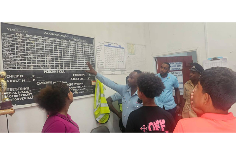 During the visit, the youths were guided by Inspector Austin, Corporal Peters, and Woman Corporal Bentinck, who took them on an educational tour of the station